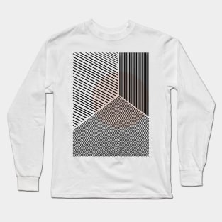 Blush Geometric Line Drawing Long Sleeve T-Shirt